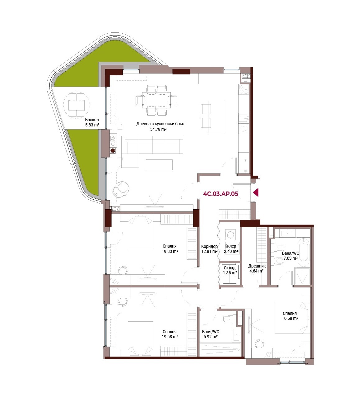 Продава 4-СТАЕН, гр. София, Лозенец, снимка 2 - Апартаменти - 47419530