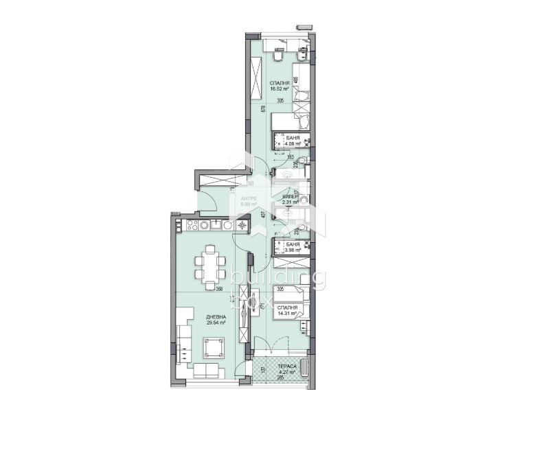 Продается  2 спальни Пловдив , Гагарин , 116 кв.м | 69182453 - изображение [2]