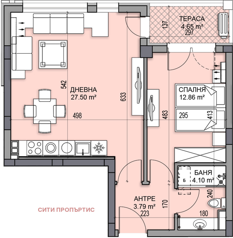 Zu verkaufen  1 Schlafzimmer Plowdiw , Gagarin , 73 qm | 45865985