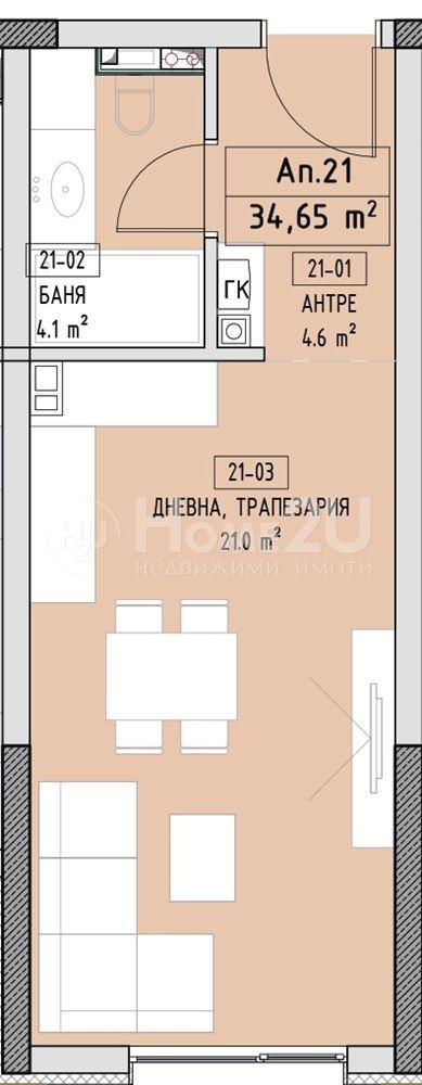 Продава 1-СТАЕН, гр. София, Малинова долина, снимка 4 - Aпартаменти - 49541209