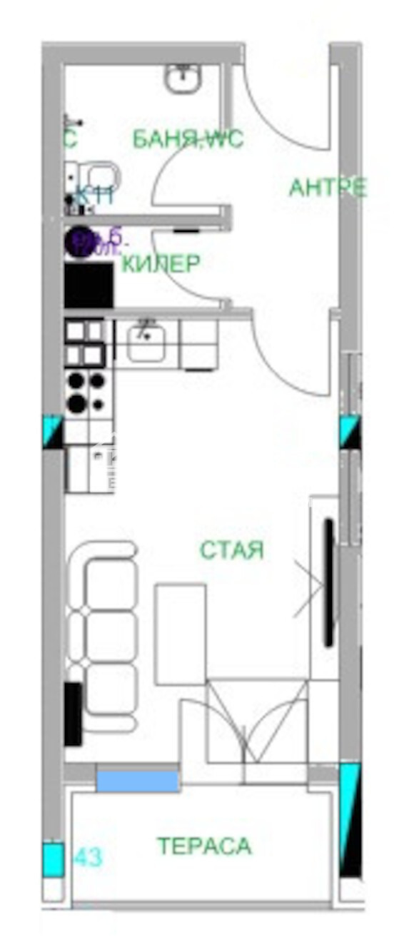 Продава 1-СТАЕН, гр. Пловдив, Младежки Хълм, снимка 3 - Апартаменти - 51367094