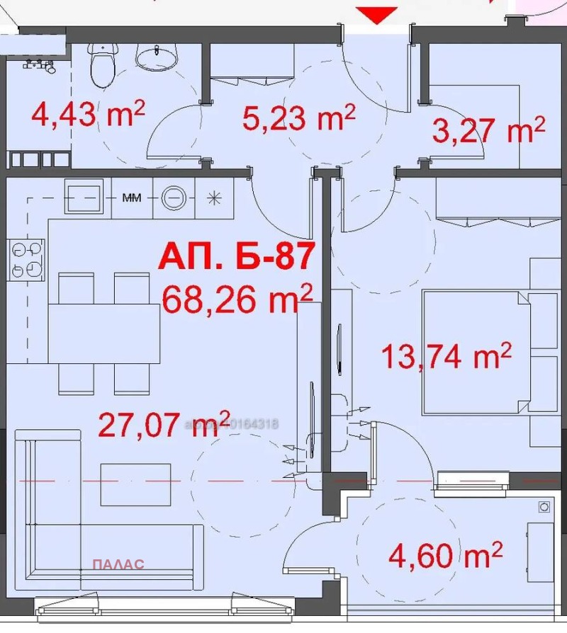 Till salu  1 sovrum Burgas , Slaveikov , 80 kvm | 56213958 - bild [5]