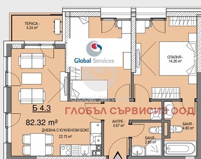 Eladó  2 hálószobás Sofia , Vitosa , 97 négyzetméter | 91615941