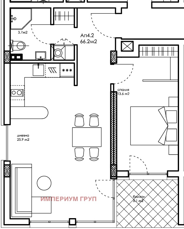 На продаж  1 спальня Варна , Възраждане 1 , 79 кв.м | 44492322 - зображення [2]