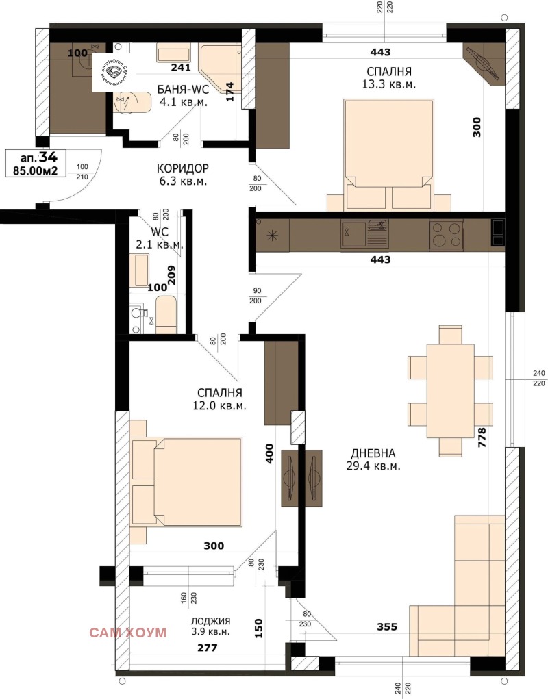 Продава 3-СТАЕН, гр. Варна, Кайсиева градина, снимка 3 - Aпартаменти - 49454044