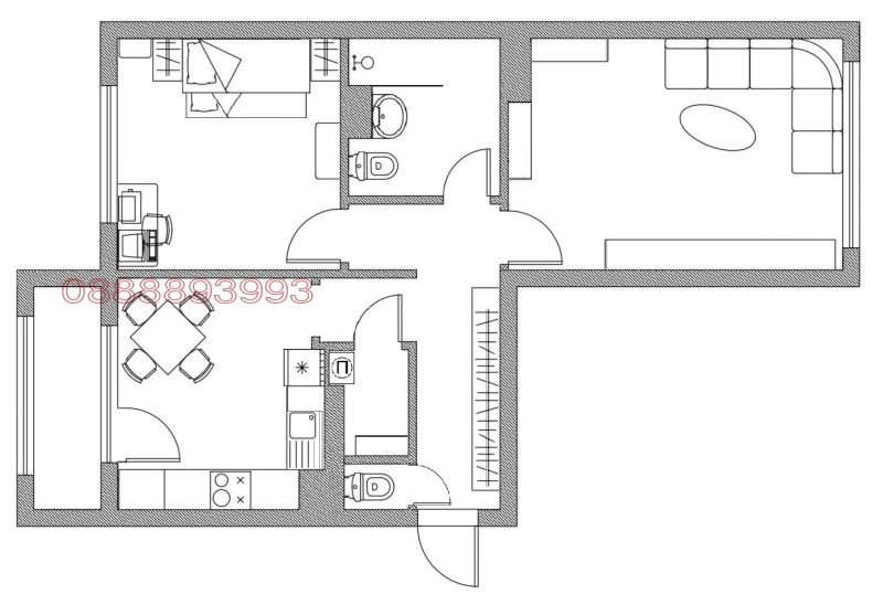 Satılık  2 yatak odası Sofia , Mladost 2 , 70 metrekare | 61863776