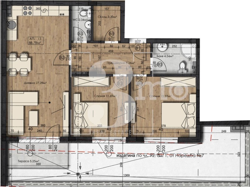 Eladó  2 hálószobás Sofia , Studentski grad , 103 négyzetméter | 44487965 - kép [2]