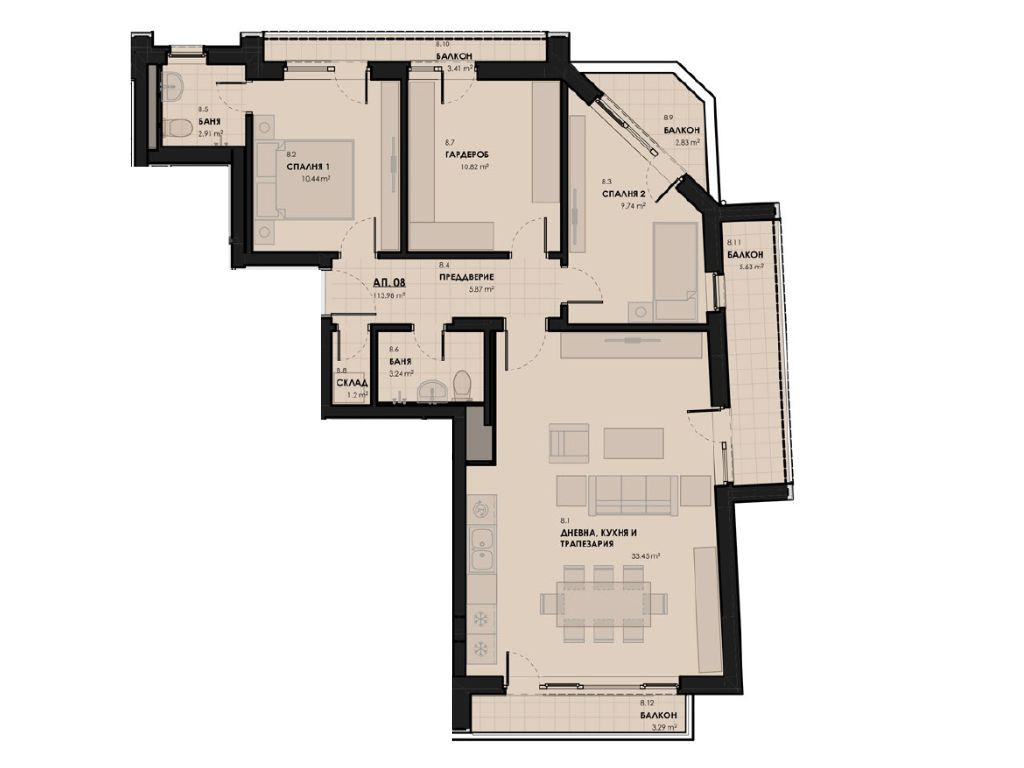 Продава 3-СТАЕН, гр. София, Лагера, снимка 6 - Апартаменти - 55596846