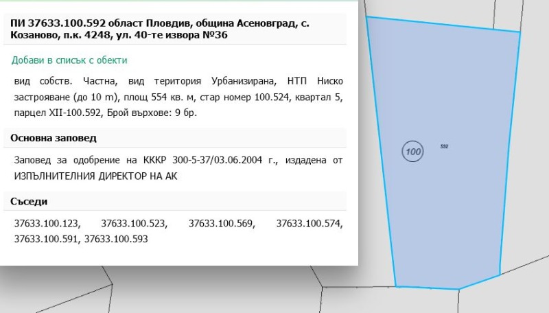 Na prodej  Spiknutí oblast Plovdiv , Kozanovo , 1175 m2 | 20224407 - obraz [5]