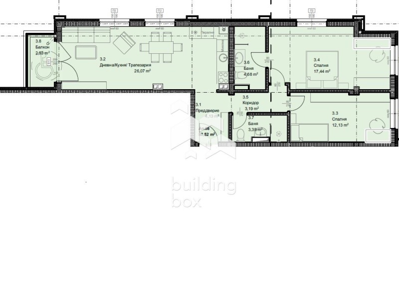 Продава 3-СТАЕН, гр. София, Овча купел, снимка 2 - Aпартаменти - 48588169