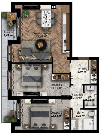 Продава 3-СТАЕН, гр. Стара Загора, Център, снимка 3 - Апартаменти - 54369511