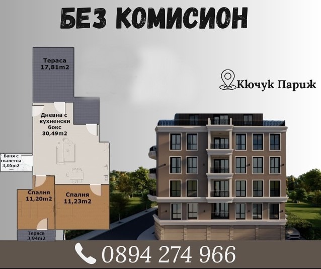 Продава  3-стаен, град Пловдив, Кючук Париж •  135 100 EUR • ID 19911255 — holmes.bg - [1] 