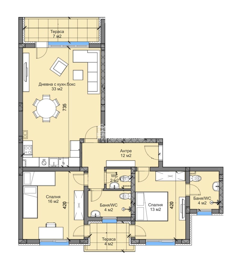 Продава 3-СТАЕН, гр. Пловдив, Беломорски, снимка 4 - Апартаменти - 53016155