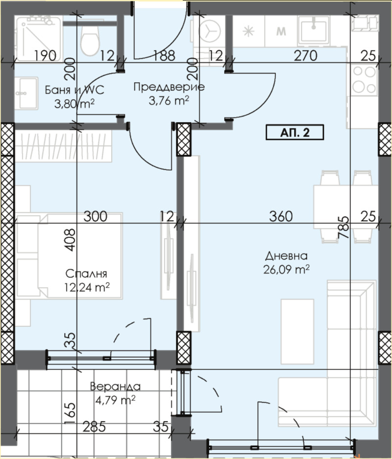 In vendita  1 camera da letto Plovdiv , Trakiia , 77 mq | 95272800 - Immagine [2]