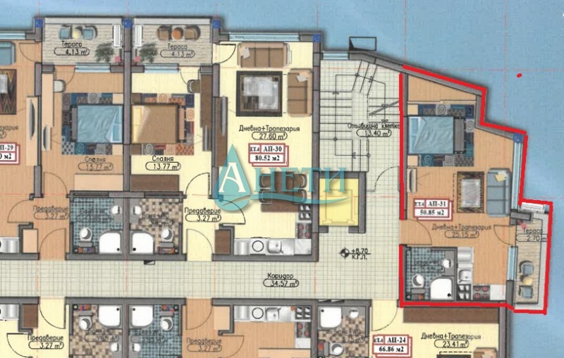 Eladó  Stúdió Sofia , Druzsba 1 , 51 négyzetméter | 39301814