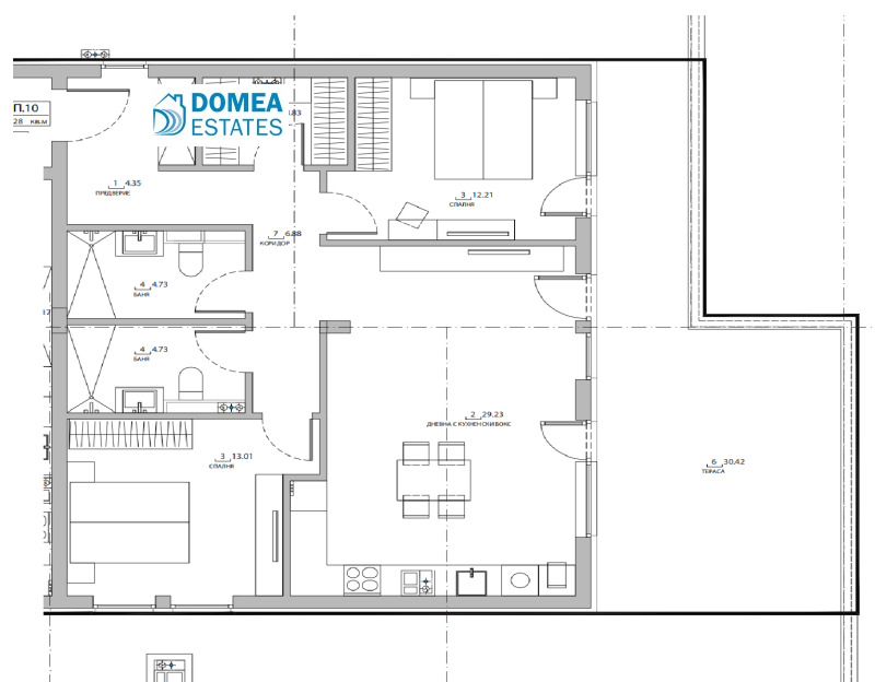 Продава 3-СТАЕН в град София, Малинова долина - 155 кв.м / 306 900 € » 600 244.23 лв., ДОМЕА ЕСТЕЙТС