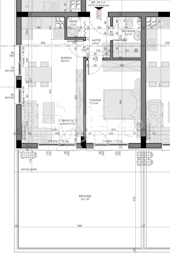 Na prodej  1 ložnice Varna , Vladislav Varnenčik 1 , 58 m2 | 30321014 - obraz [2]