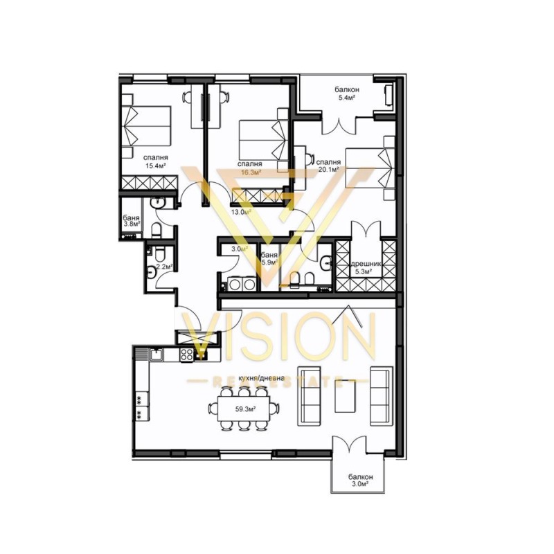 In vendita  2 camere da letto Sofia , Bakston , 157 mq | 51452903 - Immagine [2]