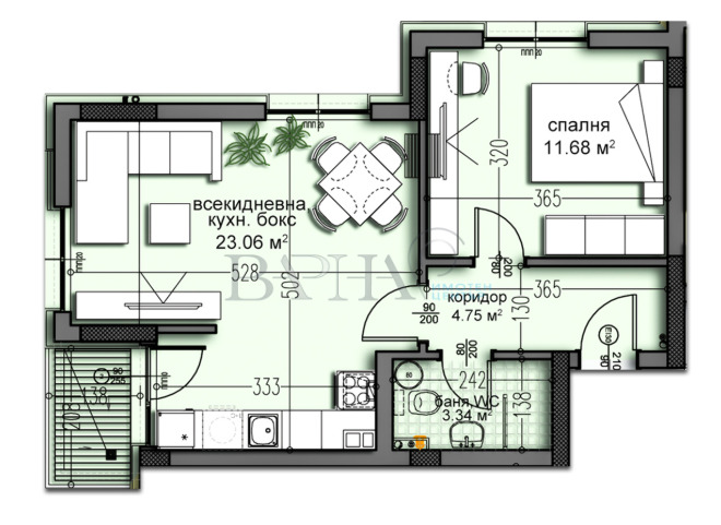 Продава 2-СТАЕН, гр. Варна, Цветен квартал, снимка 7 - Апартаменти - 53909912