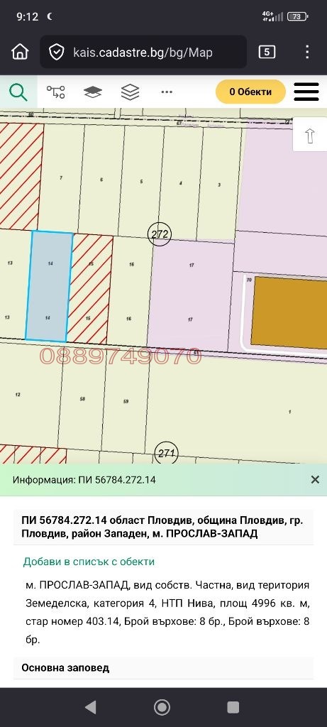 Продава ПАРЦЕЛ, гр. Пловдив, Западна дъга