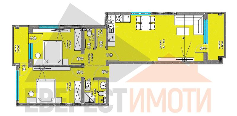 En venta  2 dormitorios Plovdiv , Ostromila , 110 metros cuadrados | 62905596 - imagen [2]