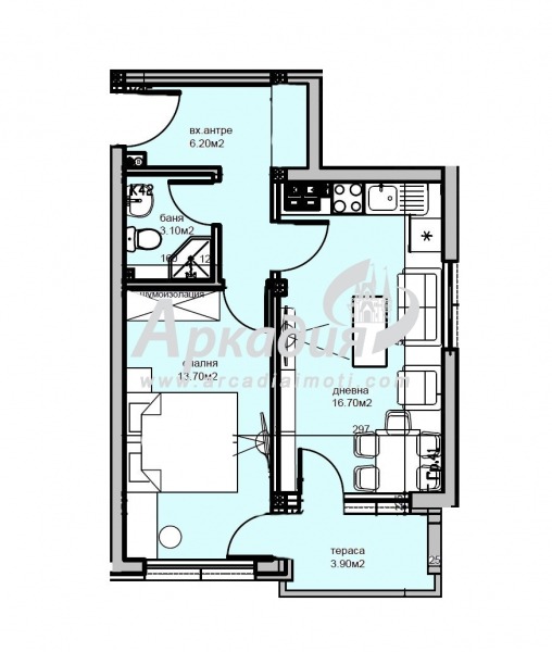 In vendita  1 camera da letto Plovdiv , Ostromila , 60 mq | 10961942 - Immagine [5]