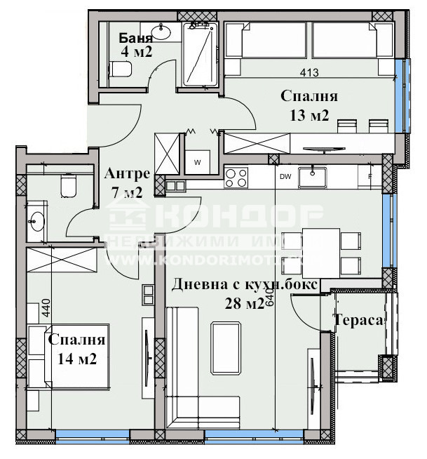 Продается  2 спальни Пловдив , Остромила , 99 кв.м | 55986897 - изображение [2]