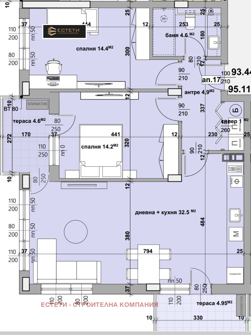 Продава 3-СТАЕН в град Стара Загора, Казански - 112 кв.м / 151 000 € » 295 330.33 лв., ЕСТЕТИ - СТРОИТЕЛНА КОМПАНИЯ