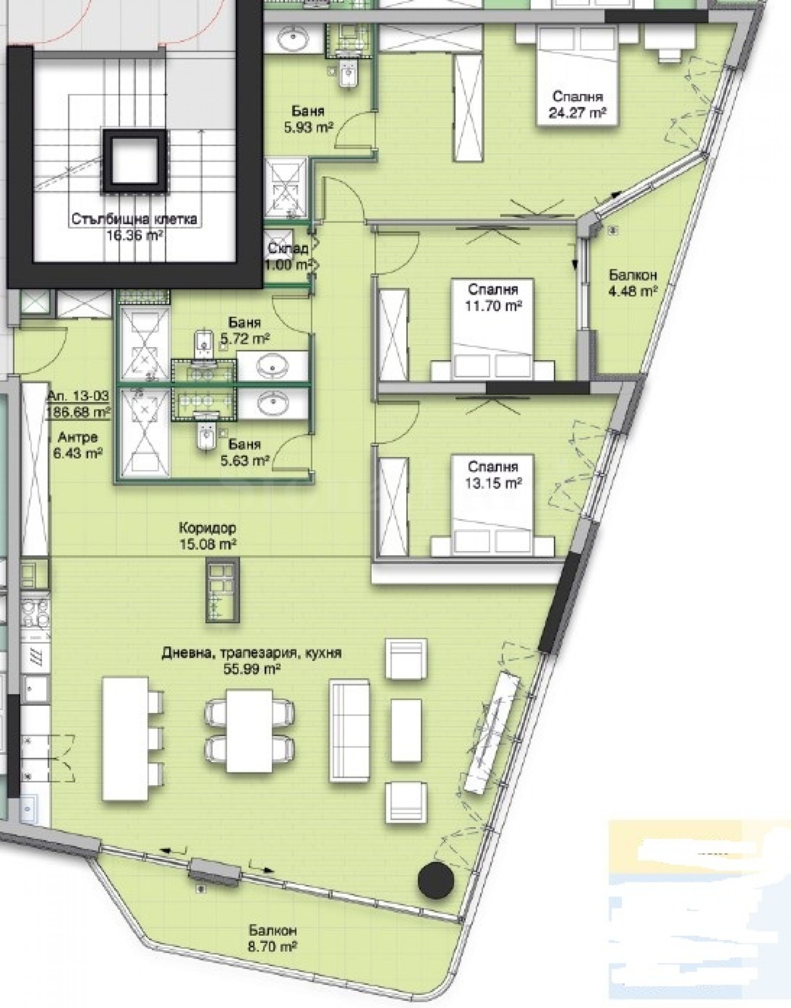 Продава 4-СТАЕН, гр. София, Кръстова вада, снимка 7 - Апартаменти - 53970803