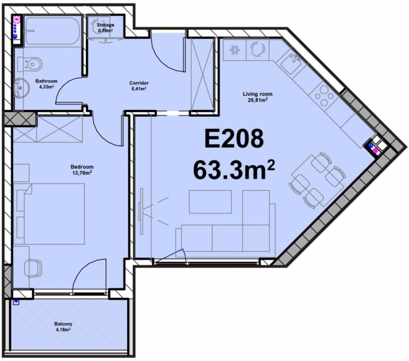 Продается  1 спальня София , Полигона , 78 кв.м | 73544080 - изображение [4]