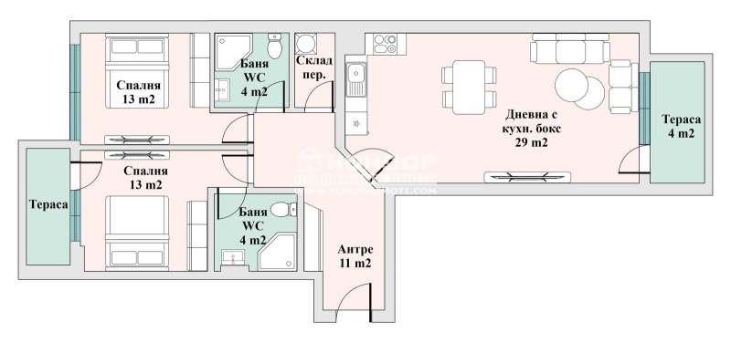Satılık  2 yatak odası Plovdiv , Trakiya , 119 metrekare | 16243946 - görüntü [2]