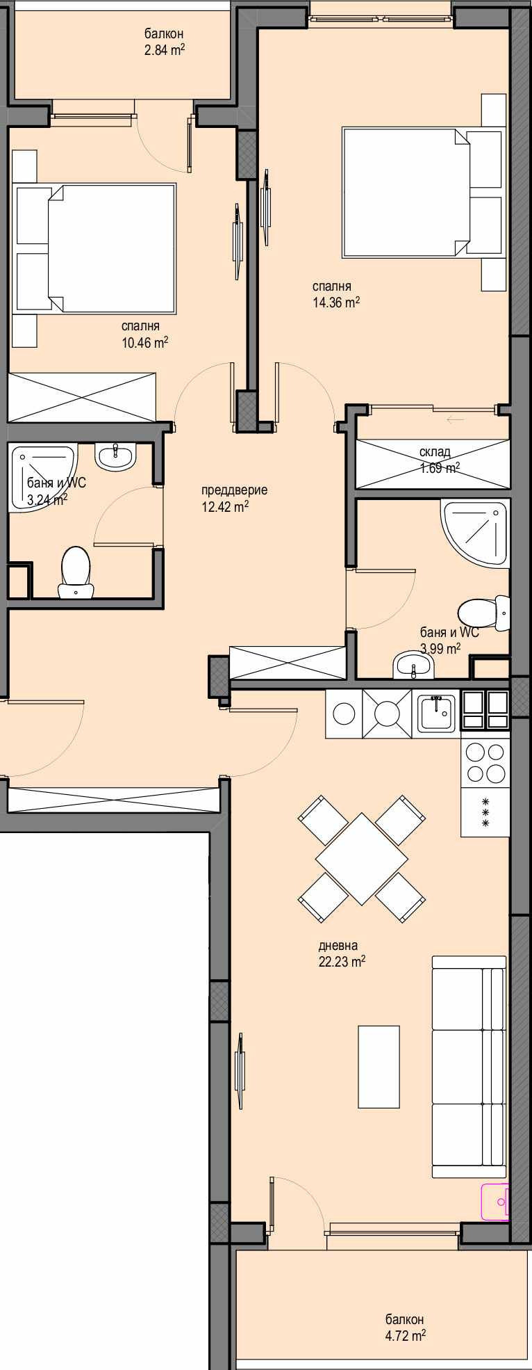 En venta  2 dormitorios Sofia , Krasna polyana 1 , 103 metros cuadrados | 45342909 - imagen [4]