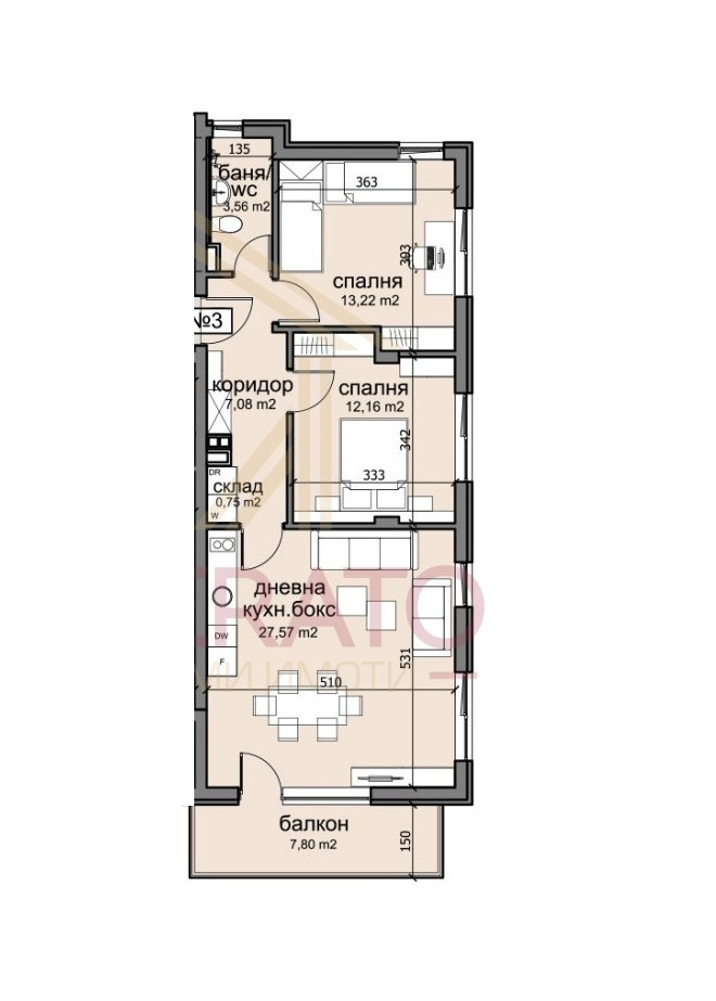 À vendre  2 chambres Bourgas , Meden roudnik - zona D , 96 m² | 14735052 - image [2]