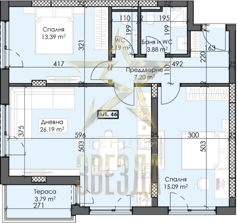 Продава 3-СТАЕН в град Пловдив, Тракия - 106 кв.м / 114 706 € » 224 345.44 лв., АГЕНЦИЯ ЗВЕЗДА