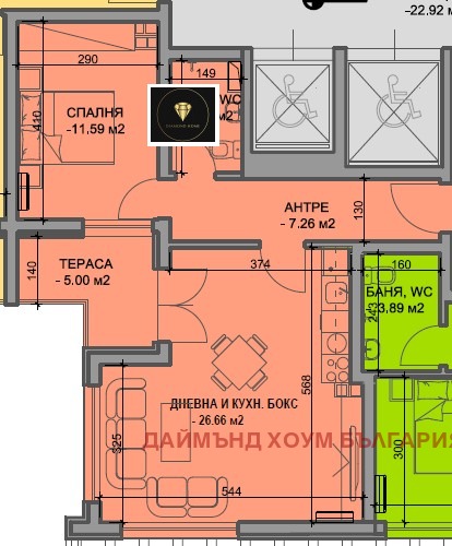 À venda  1 quarto Plovdiv , Iujen , 78 m² | 29155999 - imagem [2]