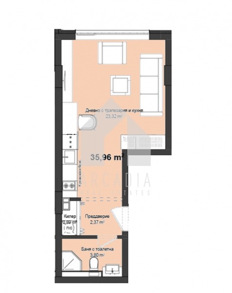Продава 1-СТАЕН, гр. Пловдив, Гагарин, снимка 2 - Апартаменти - 54360834