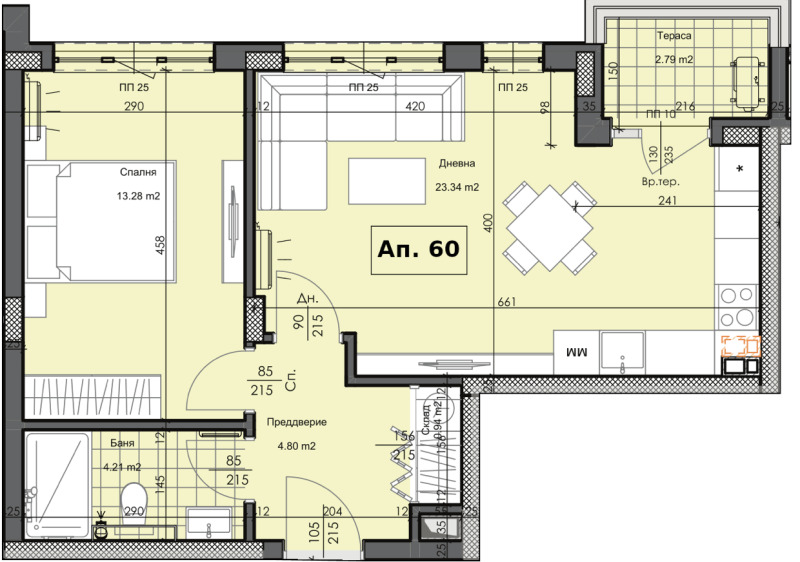 Til salgs  1 soverom Plovdiv , Karsjijaka , 70 kvm | 64371025 - bilde [4]