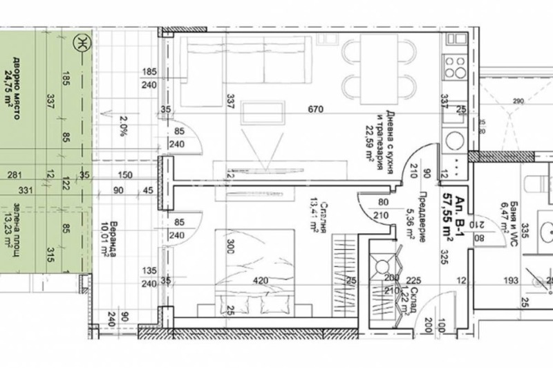 Myytävänä  1 makuuhuone Plovdiv , Hristo Smirnenski , 93 neliömetriä | 83331904 - kuva [3]