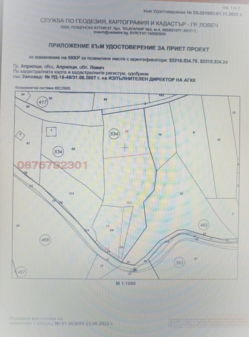 Продава ПАРЦЕЛ, гр. Априлци, област Ловеч