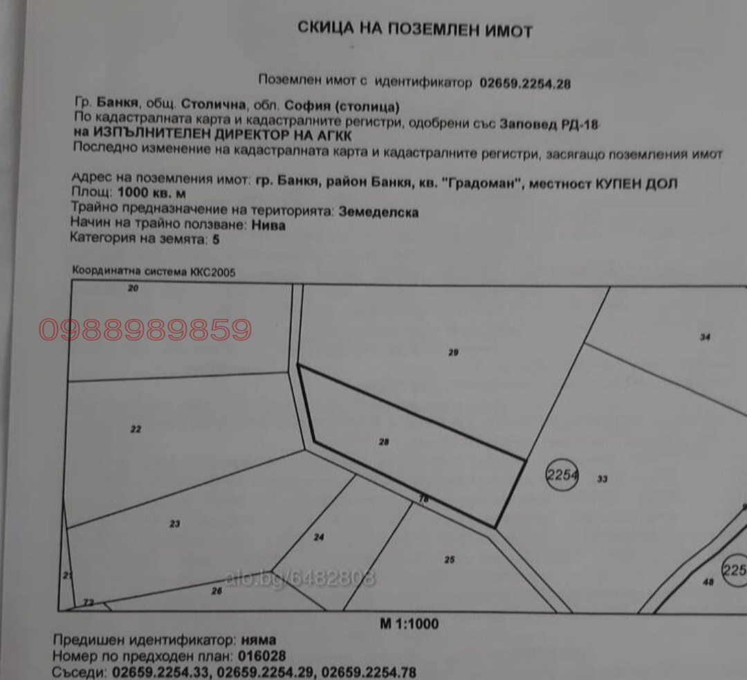 Продава ПАРЦЕЛ, гр. София, гр. Банкя, снимка 2 - Парцели - 54003051