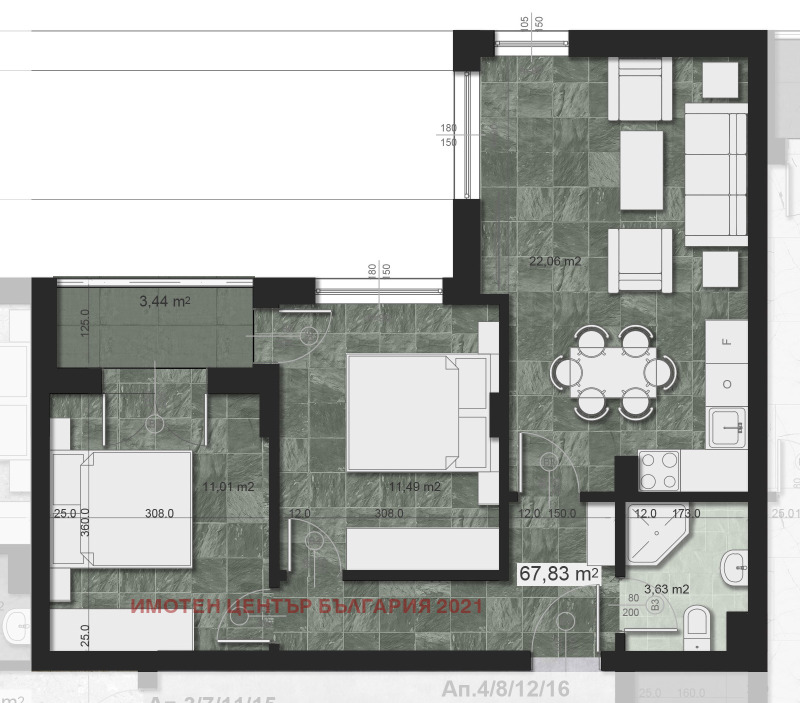 En venta  2 dormitorios Sofia , Nadezhda 2 , 85 metros cuadrados | 96636808 - imagen [2]