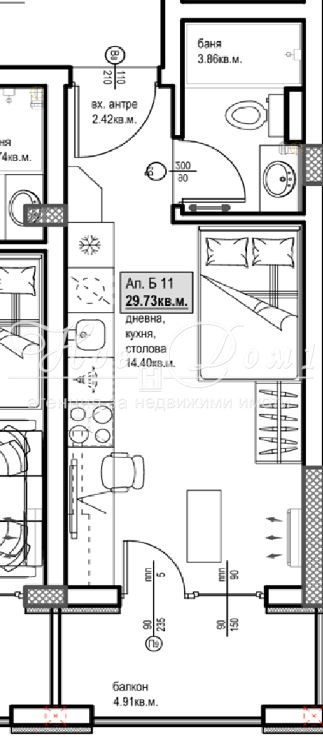 De vânzare  Studio Plovdiv , Hristo Smirnensci , 35 mp | 94277822 - imagine [2]