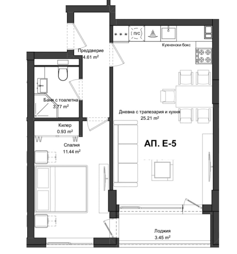 En venta  1 dormitorio Plovdiv , Gagarin , 66 metros cuadrados | 62509096 - imagen [2]