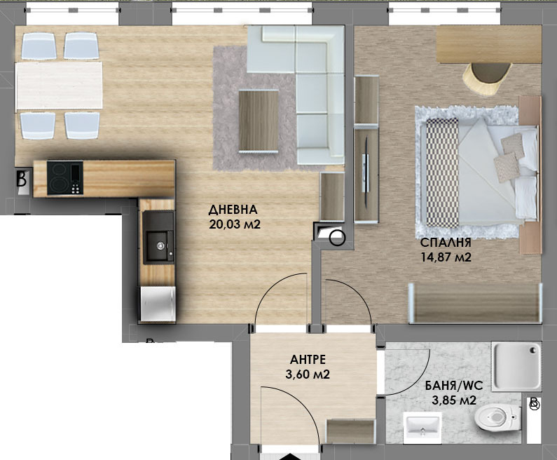 Zu verkaufen  1 Schlafzimmer Plowdiw , Hristo Smirnenski , 63 qm | 56103285 - Bild [3]