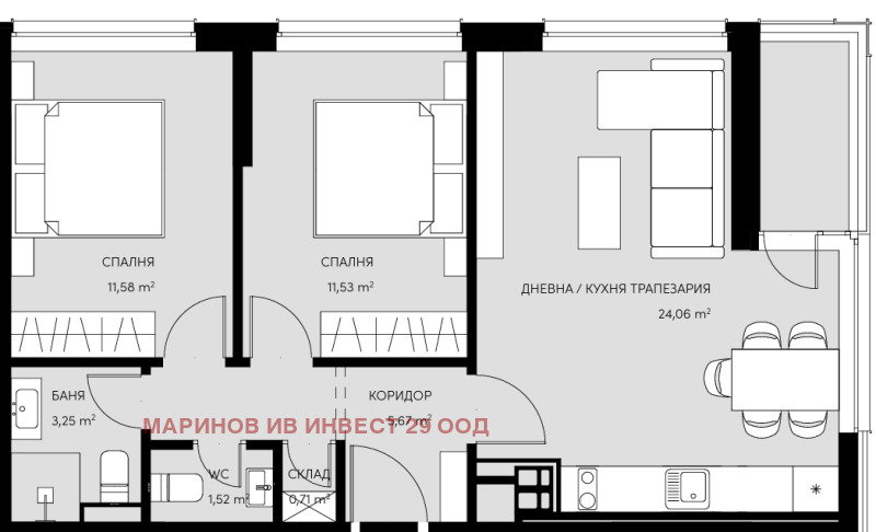 Zu verkaufen  2 Schlafzimmer Sofia , Krastowa wada , 90 qm | 36277573 - Bild [2]