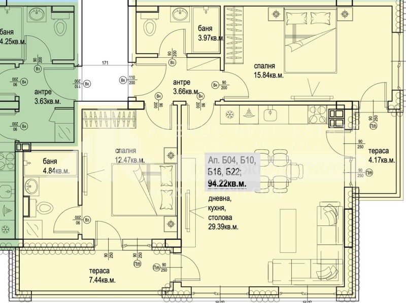 Satılık  2 yatak odası Plovdiv , Karşiyaka , 109 metrekare | 53645548 - görüntü [2]