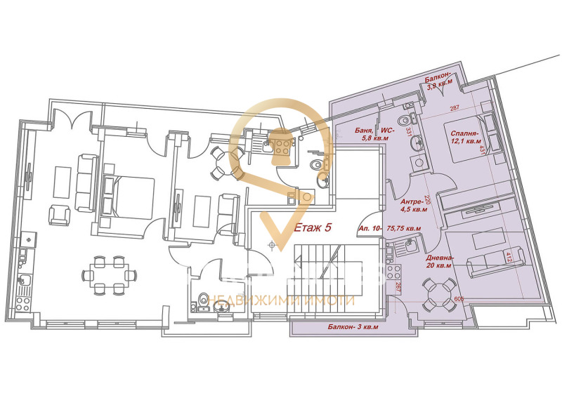 Продава  2-стаен град Варна , Погреби , 75 кв.м | 13089583 - изображение [2]