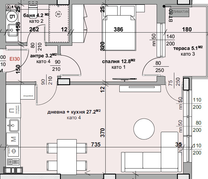 En venta  1 dormitorio Stara Zagora , Samara 3 , 66 metros cuadrados | 40132263 - imagen [2]