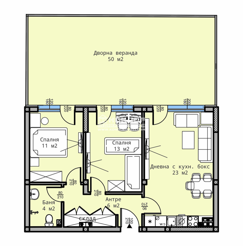 De vânzare  2 dormitoare Plovdiv , Vâstaniciesci , 127 mp | 32722570 - imagine [2]