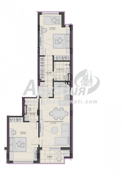 À vendre  2 chambres Plovdiv , Tsentar , 118 m² | 58126018 - image [2]
